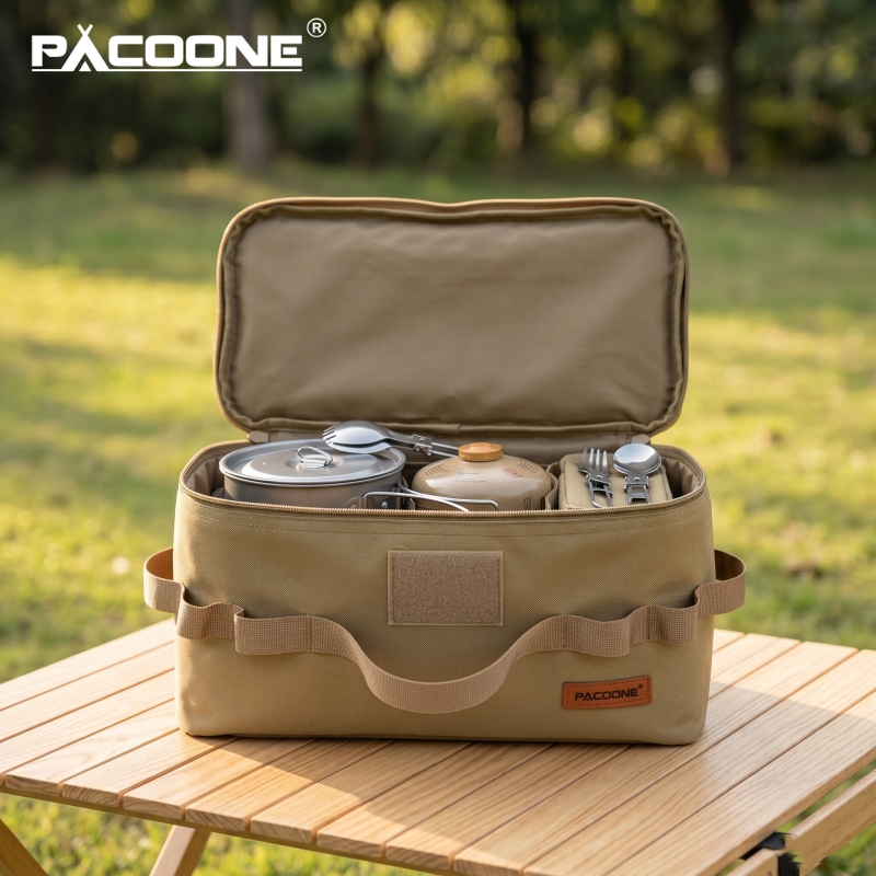 Camping Cooking Equipment - PACOONE Portable Camping Storage Bag Multifunctional