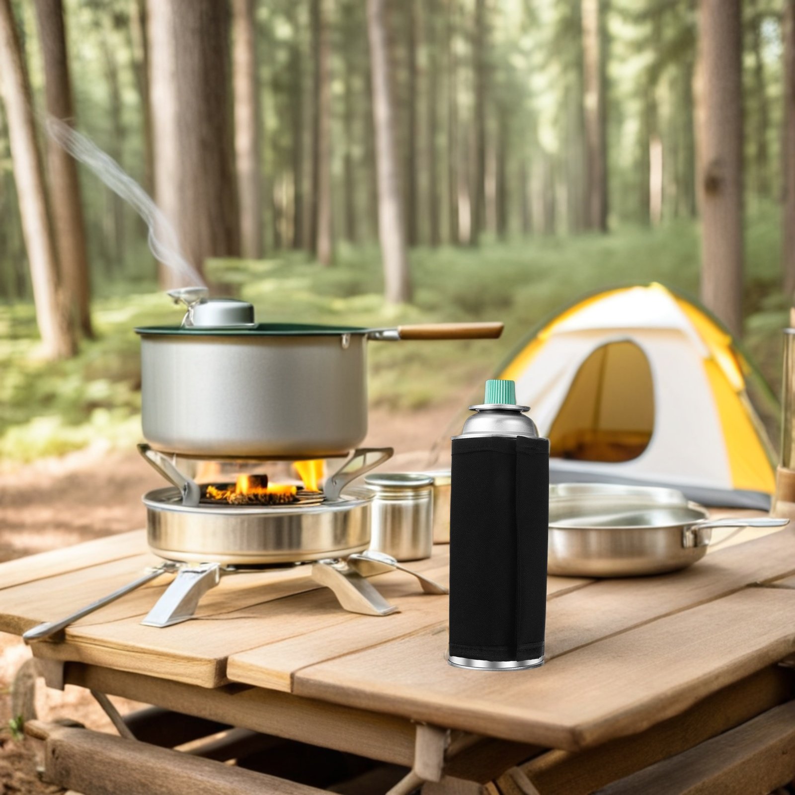 Camping Cooking Canister - Outdoor Gas Canister Protective Cover Heavy-Duty