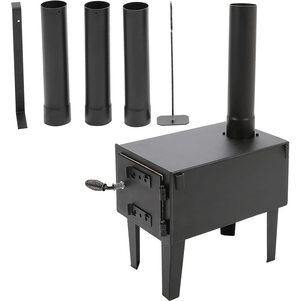 Camping Double Cooking Stove - Portable Mini Wood Stove for Camping,
