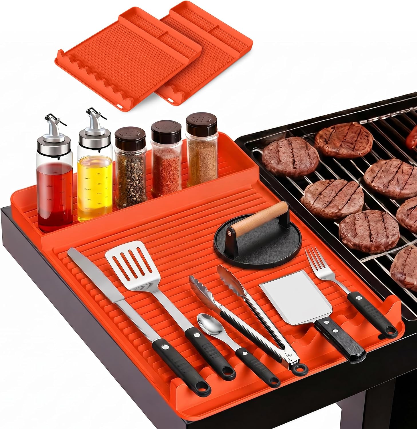 Camping Cooking Area - 2-Pack Silicone Grill Mat 16x11.5
