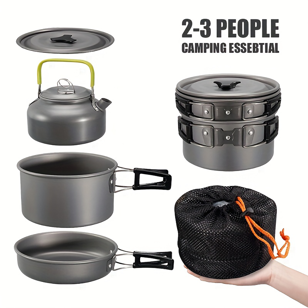 Camping Cooking Tool Set - Outdoor camping cookware set made of