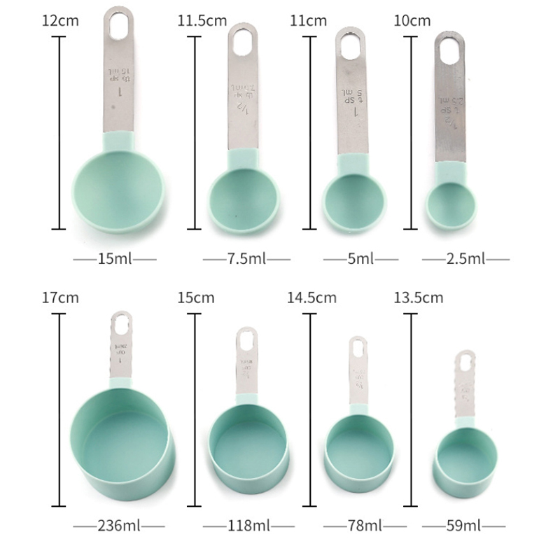 8PCS Measuring Cups Spoons Set - Camping Cooking Tool Set ulasan dan harga