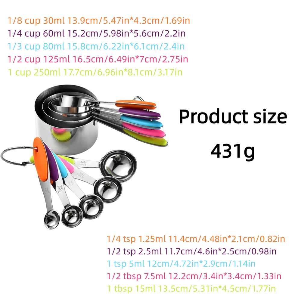 5/10Pcs Stainless Steel Measur - Camping Cooking Tool Set ulasan dan harga
