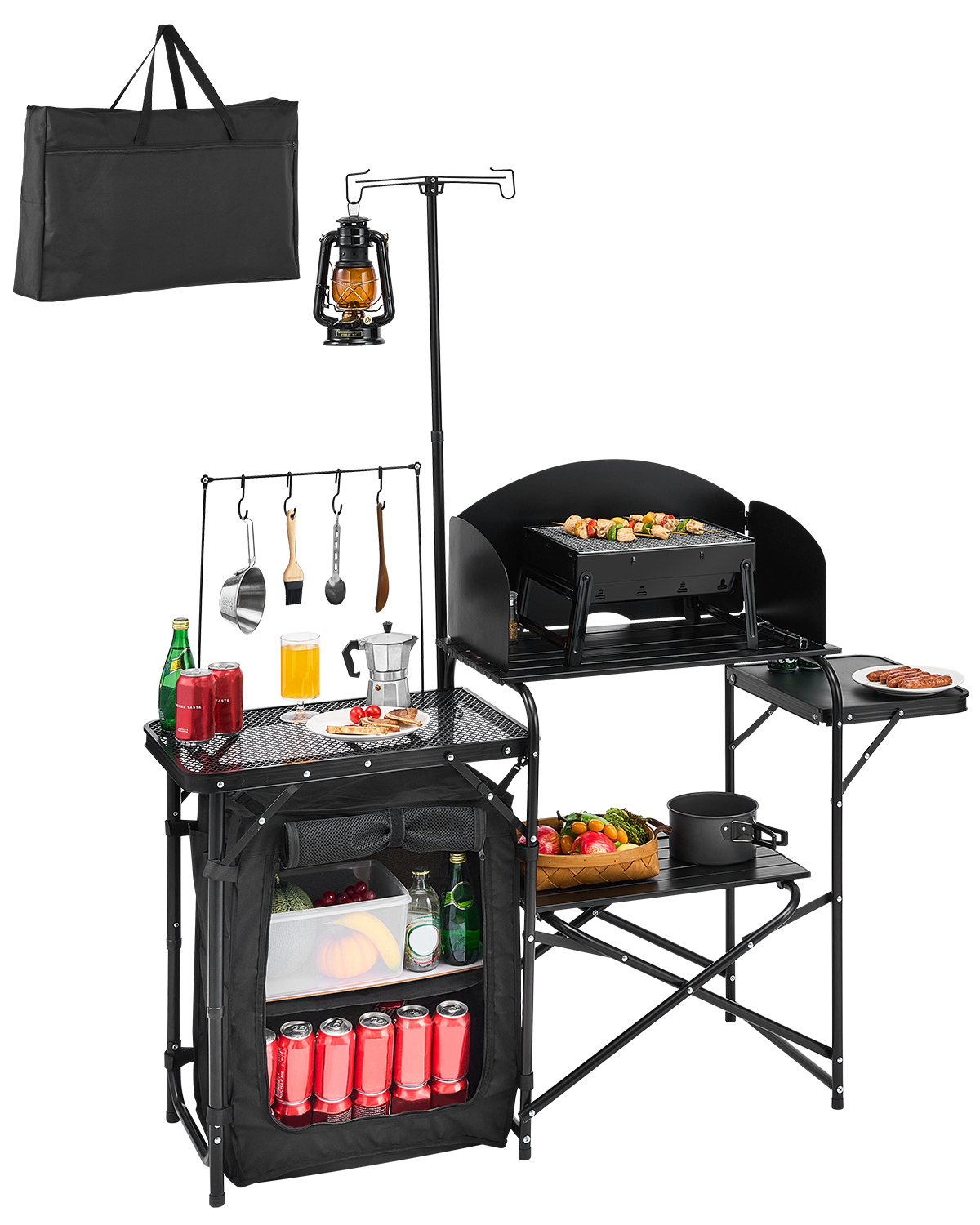 Folding Camping Table Outdoor  - Camping Cooking Cupboard ulasan dan harga