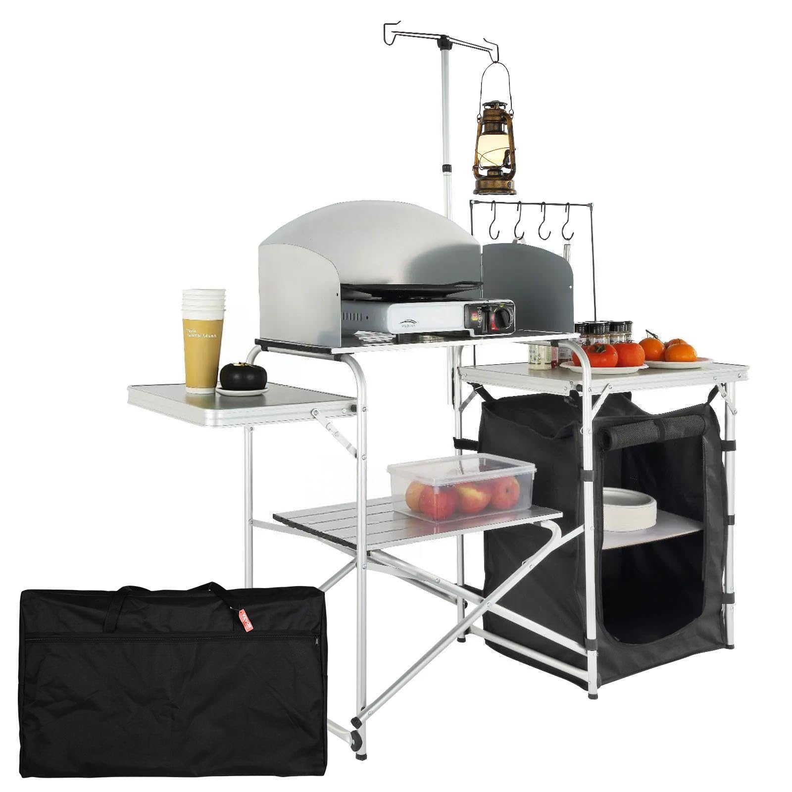 Portable Camping Kitchen Table - Camping Cooking Cupboard ulasan dan harga