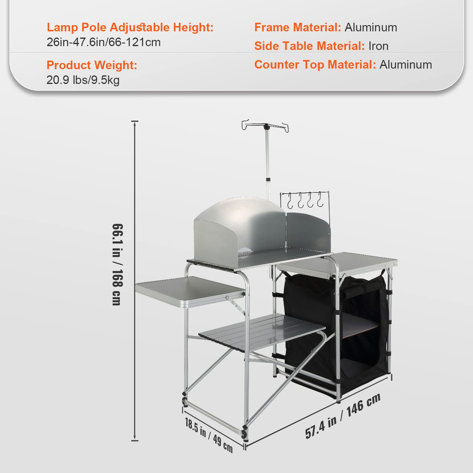 Portable Camping Kitchen Table - Camping Cooking Cupboard ulasan dan harga