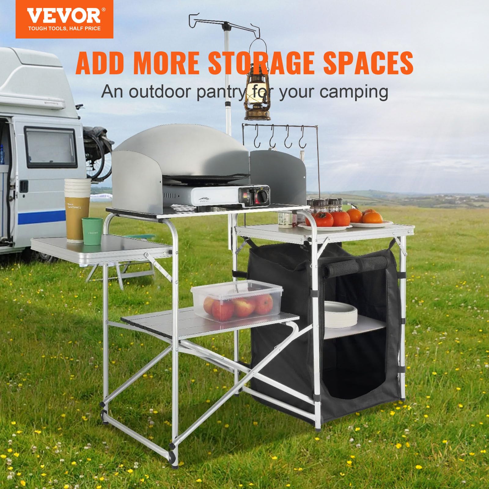Portable Camping Kitchen Table - Camping Cooking Cupboard ulasan dan harga
