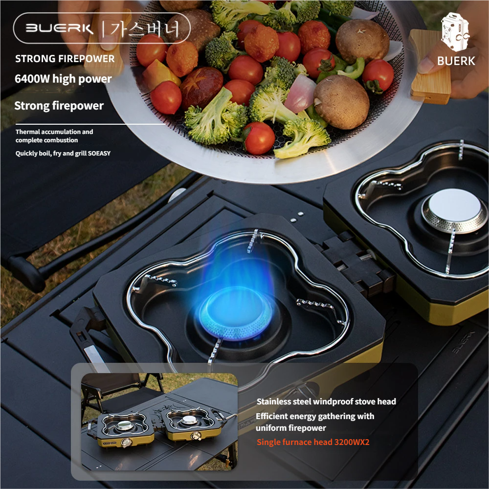 Double Head Stove Dual Burner  - Camping Double Cooking Stove ulasan dan harga