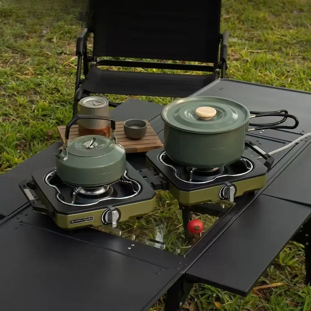 Double Head Stove Dual Burner  - Camping Double Cooking Stove ulasan dan harga