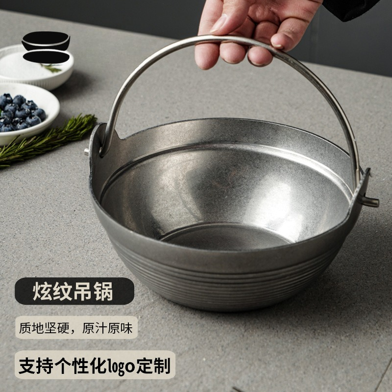 Retro three-layer steel campin - Camping Hanging Cooking Pot ulasan dan harga