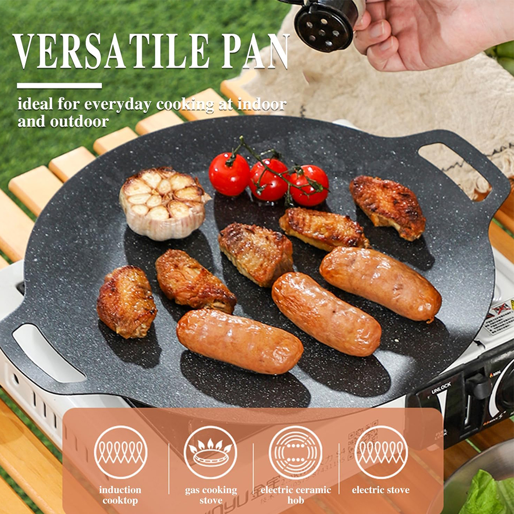 Korean BBQ Grill Pan Non-stick - Camping Cooking Cupboard ulasan dan harga