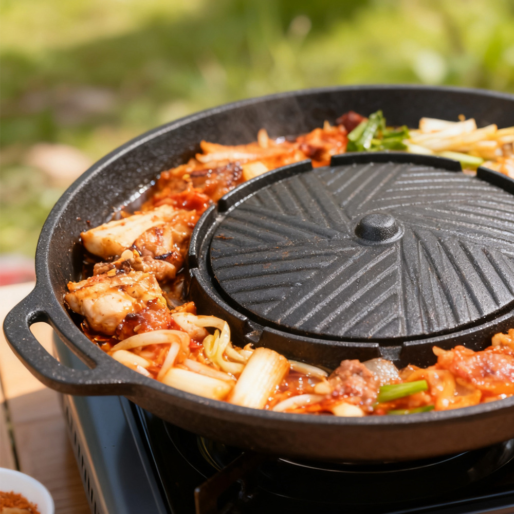KOSUN Korean BBQ Grill Pan 2 i - Camping Cooking Equipment ulasan dan harga