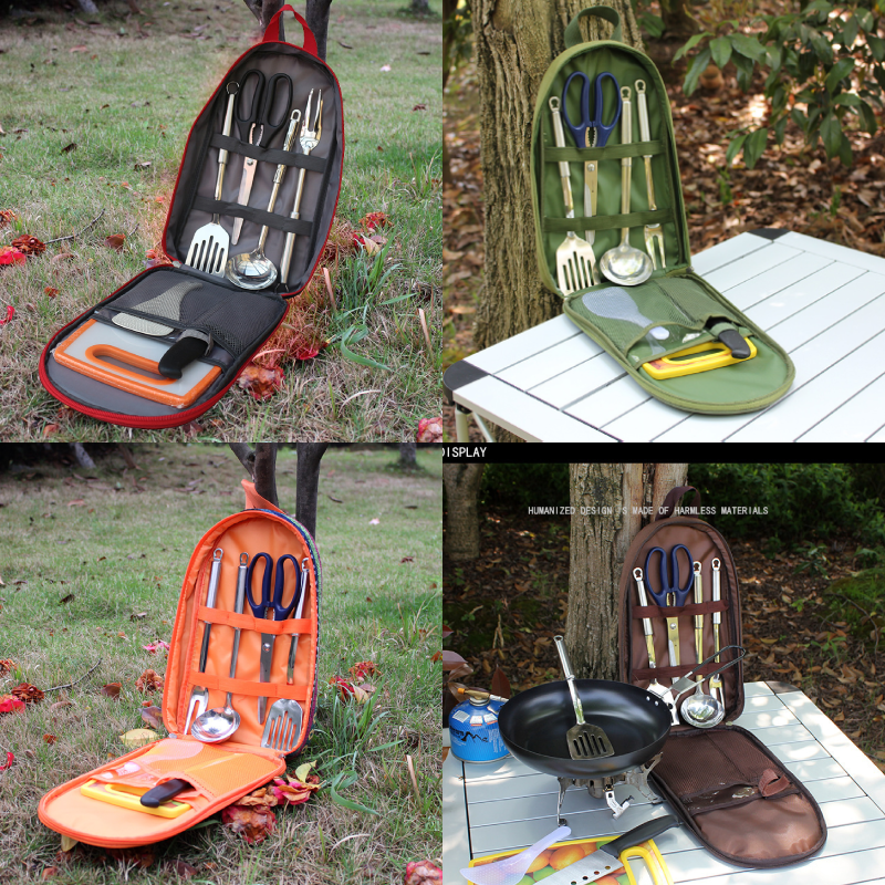 7pcs Camping Kitchen Utensil S - Camping Cooking Utensil Bag ulasan dan harga