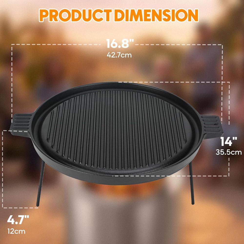 Cast Iron Griddle Pan for Solo - Camping Double Cooking Stove ulasan dan harga