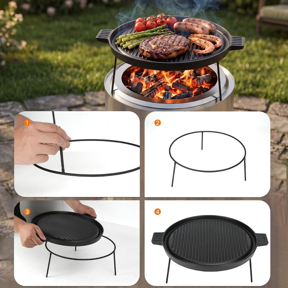 Cast Iron Griddle Pan for Solo - Camping Double Cooking Stove ulasan dan harga