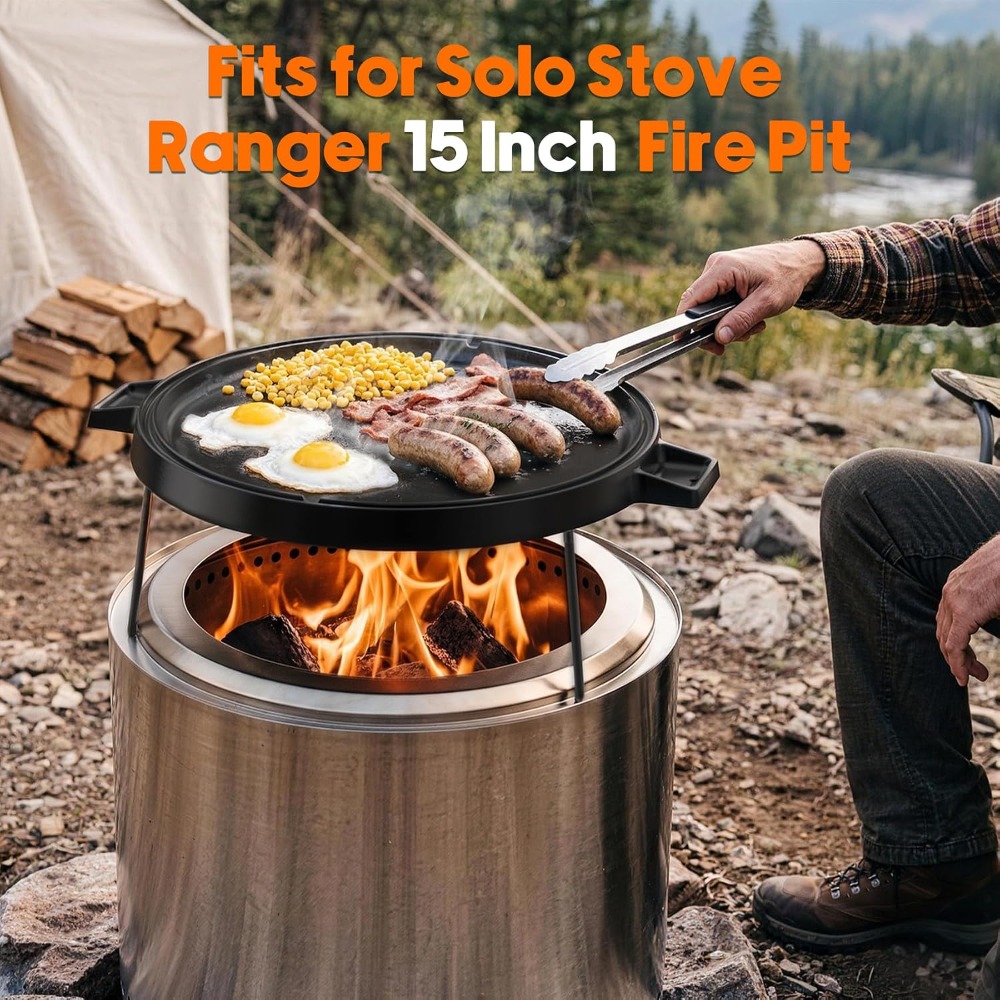 Cast Iron Griddle Pan for Solo - Camping Double Cooking Stove ulasan dan harga
