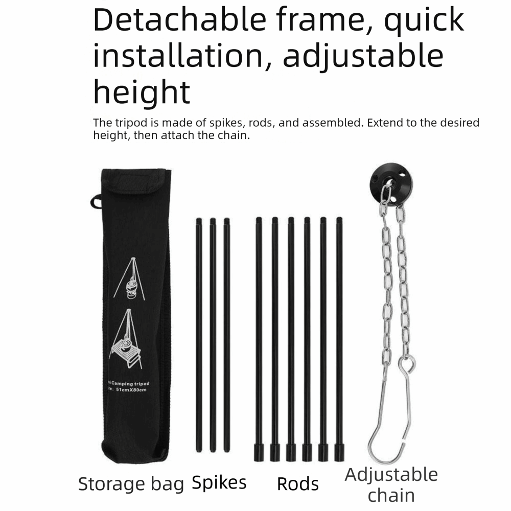 Portable Camping Tripod Detach - Camping Cooking Pot Tripod ulasan dan harga