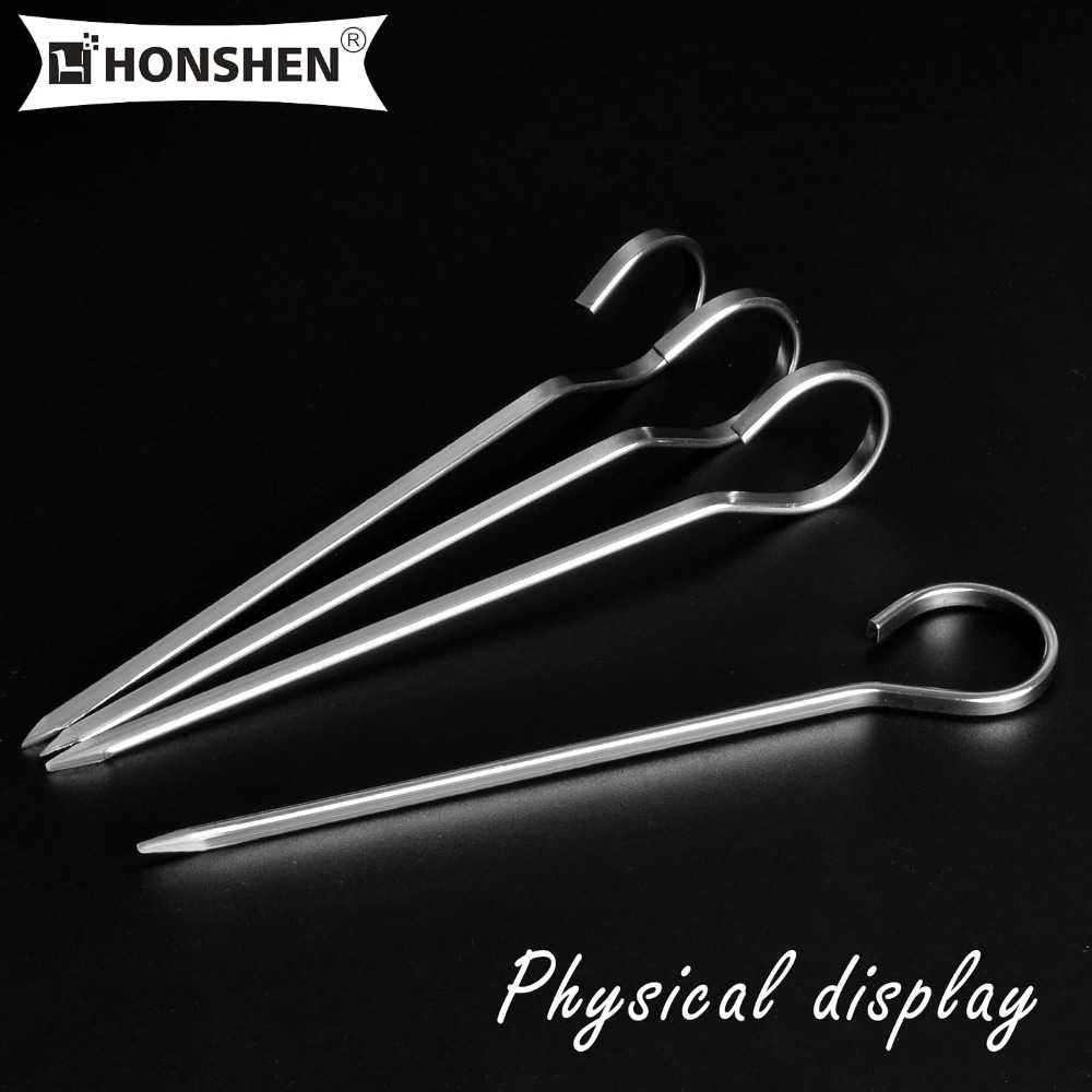 Flat Stainless Steel BBQ Skewe - Camping Cooking Vegetables ulasan dan harga
