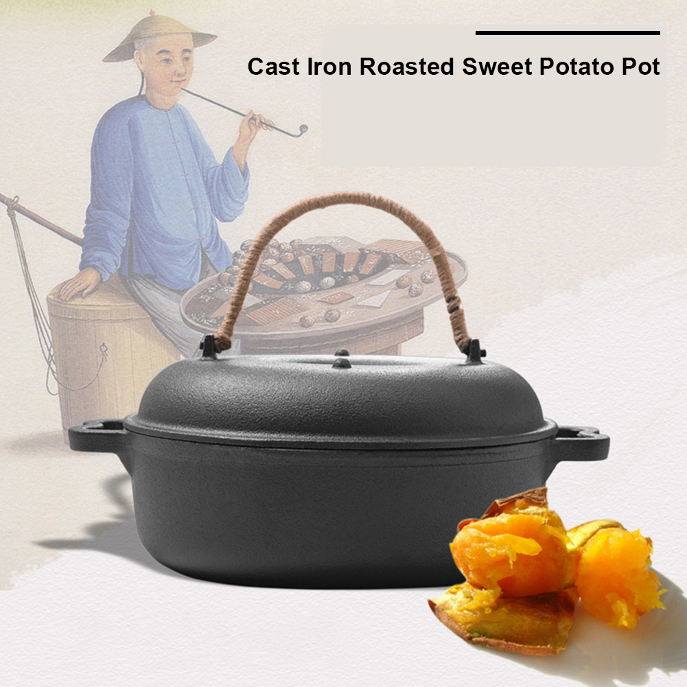 28cm Cast Iron Sweet Potato Pa - Camping Cooking Vegetables ulasan dan harga