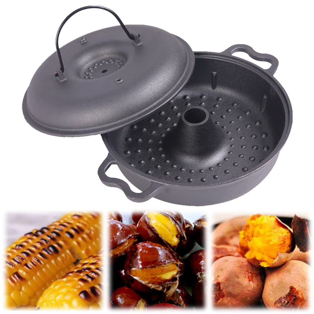 28cm Cast Iron Sweet Potato Pa - Camping Cooking Vegetables ulasan dan harga