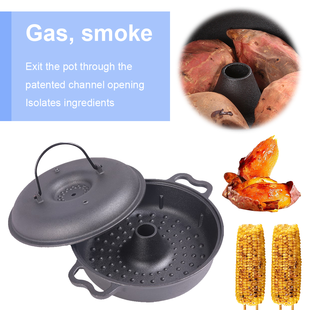 28cm Cast Iron Sweet Potato Pa - Camping Cooking Vegetables ulasan dan harga