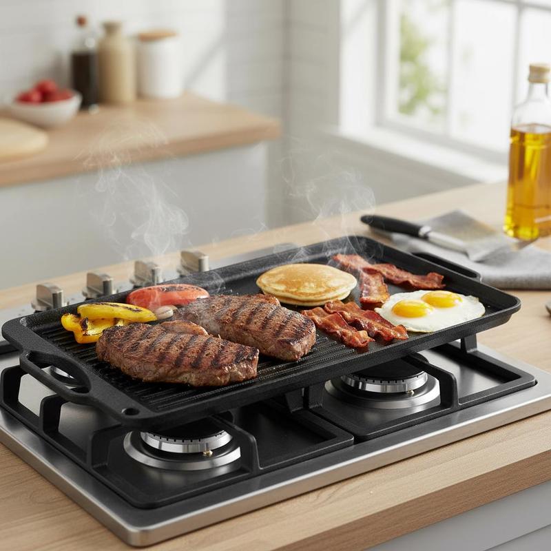 Pre-Seasoned Cast Iron Cooking - Camping Double Cooking Stove ulasan dan harga