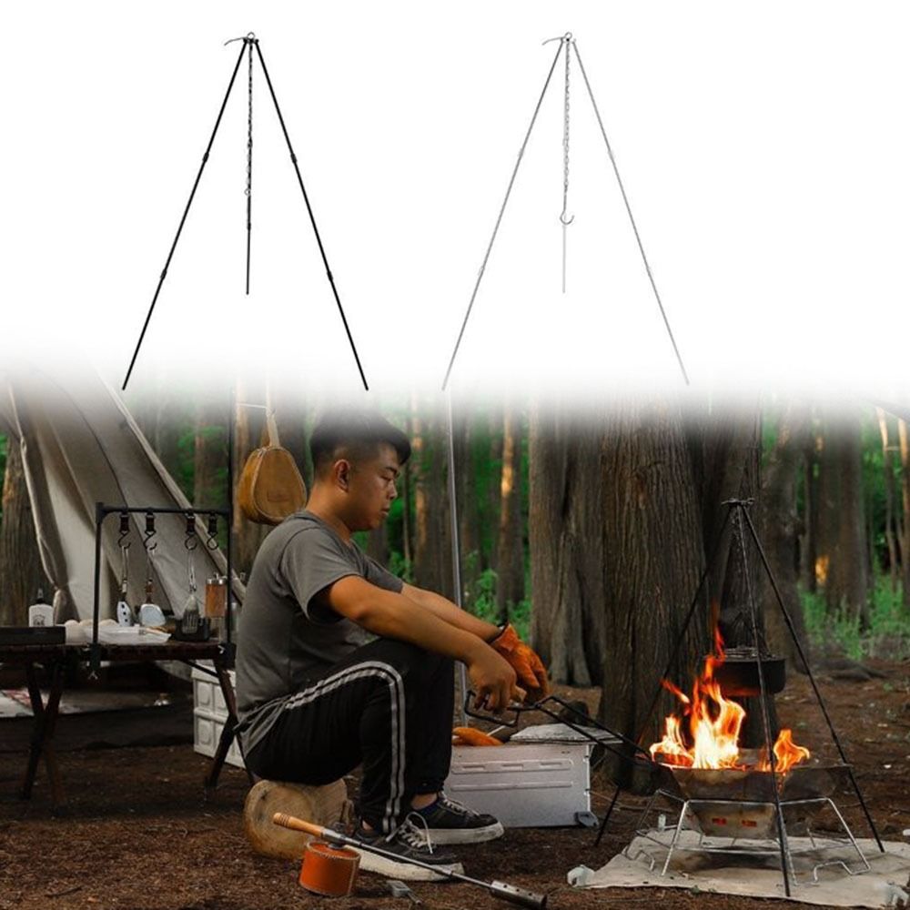 Portable Camping Tripod Detach - Camping Cooking Pot Tripod ulasan dan harga