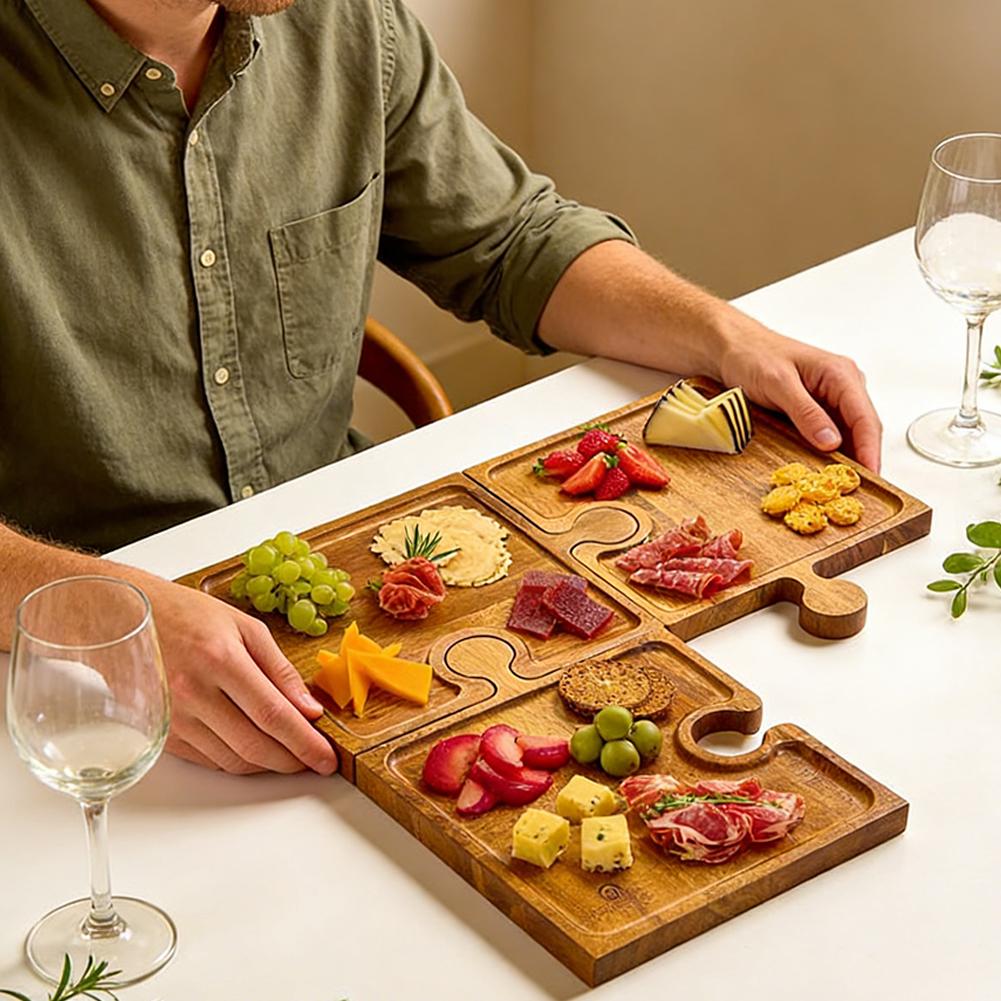 Wooden Puzzle Shaped Appetizer - Camping Cooking Tool Set ulasan dan harga