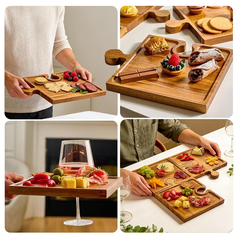 Wooden Puzzle Shaped Appetizer - Camping Cooking Tool Set ulasan dan harga