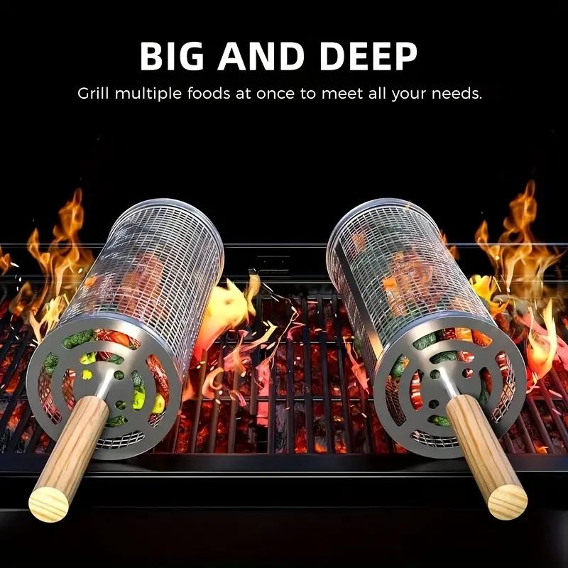 Stainless Steel BBQ Grill Bask - Camping Cooking Area ulasan dan harga