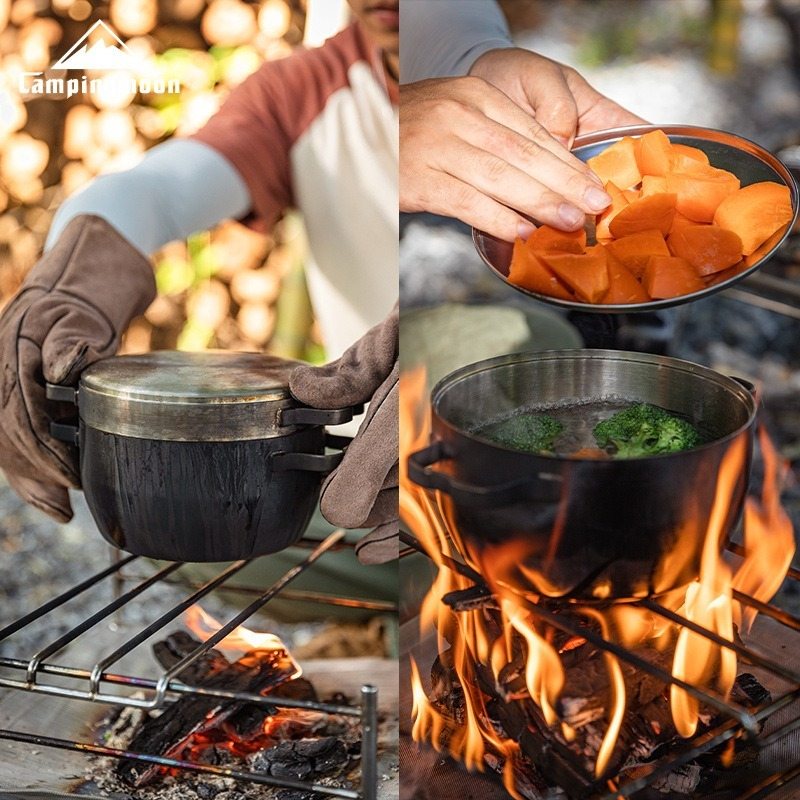 DO-25 thickened stainless stee - Camping Hanging Cooking Pot ulasan dan harga