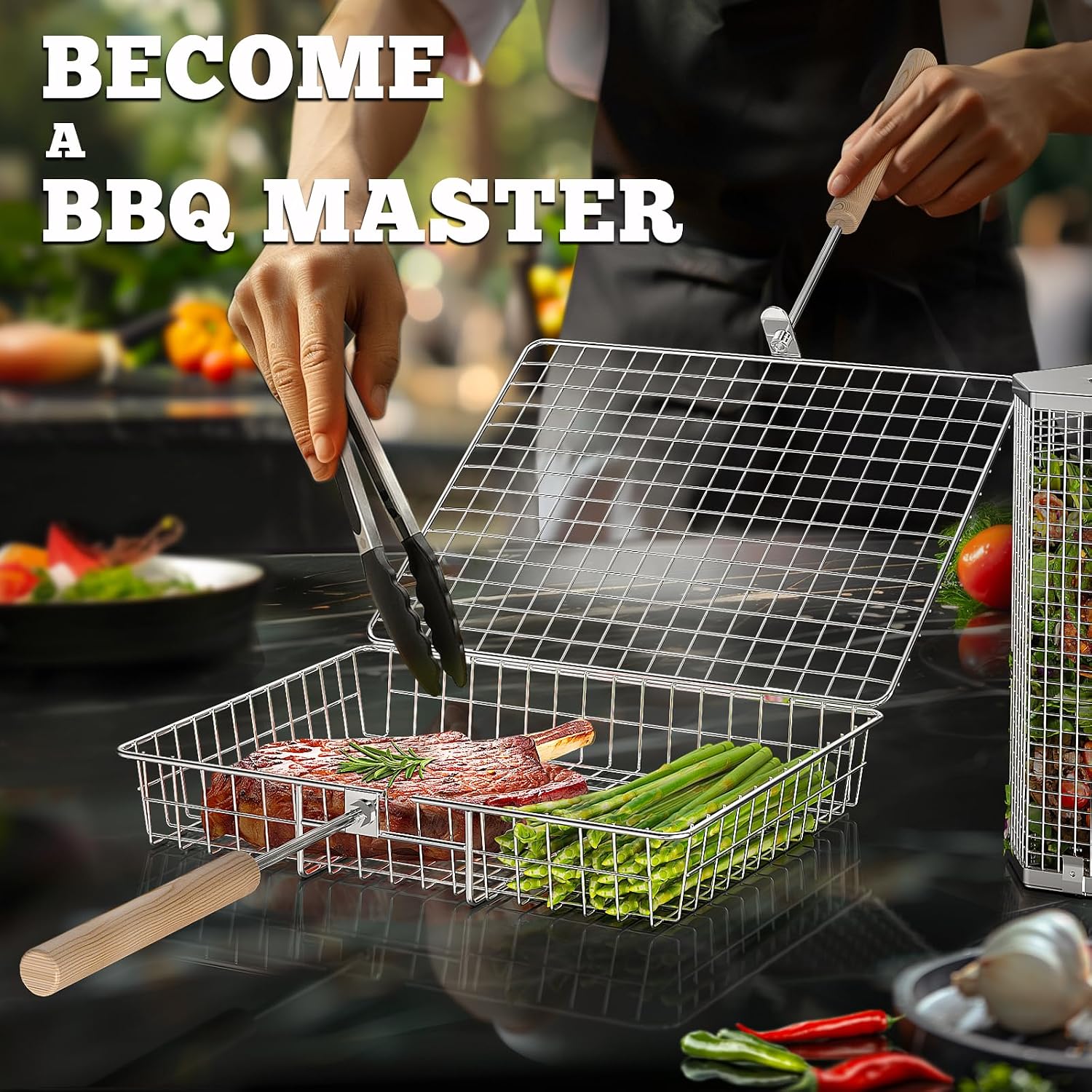 Grill Basket Set with Removabl - Camping Cooking Tool Set ulasan dan harga