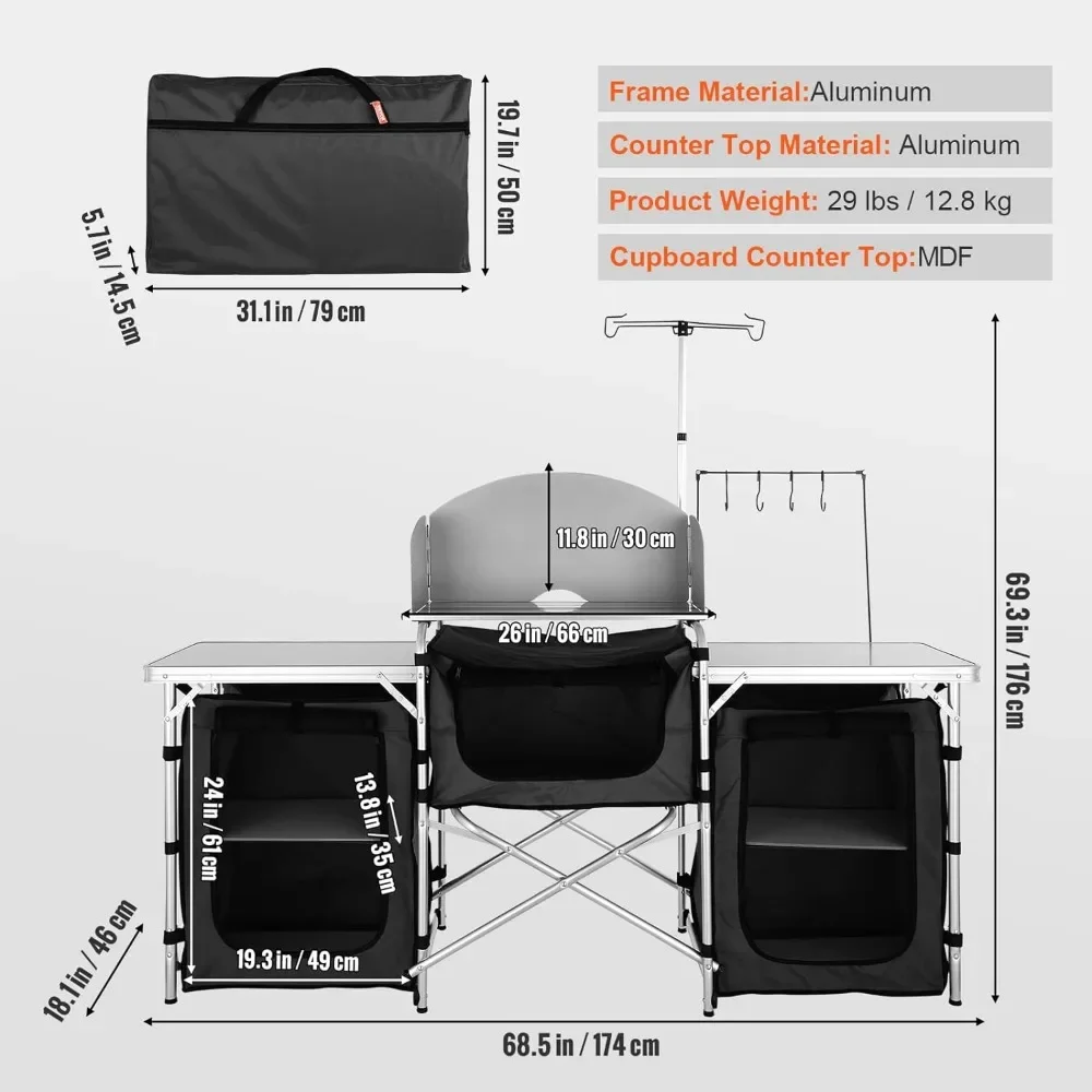 A Camping Kitchen Table, Foldi - Camping Cooking Cupboard ulasan dan harga