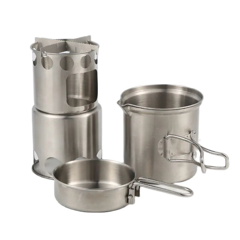Camping Wood Stove Pot Set Pic - Camping Double Cooking Stove ulasan dan harga