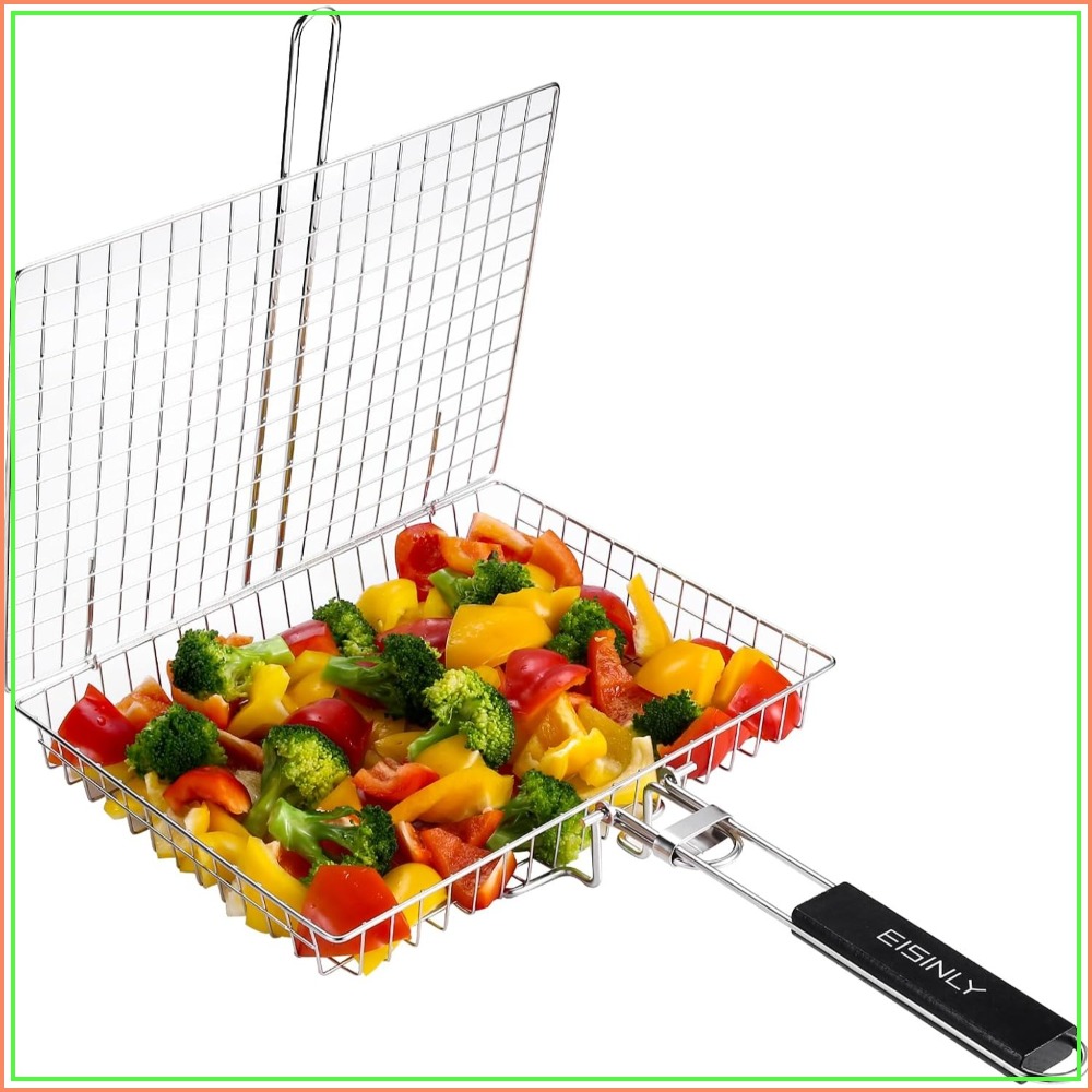 Portable Grill Basket, BBQ Gri - Camping Cooking Vegetables ulasan dan harga