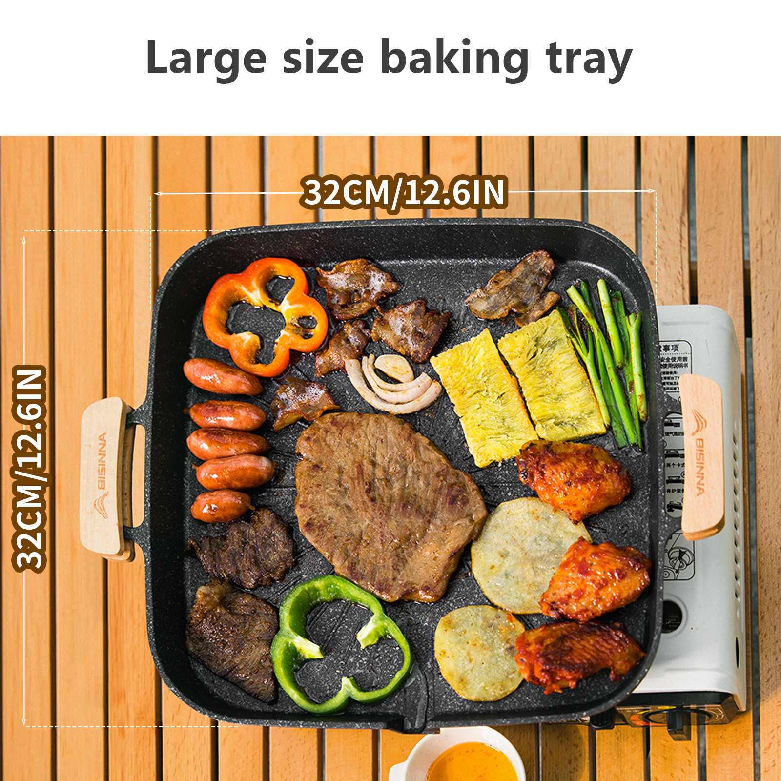 BISINNA Square BBQ Grill Pan N - Camping Cooking Equipment ulasan dan harga
