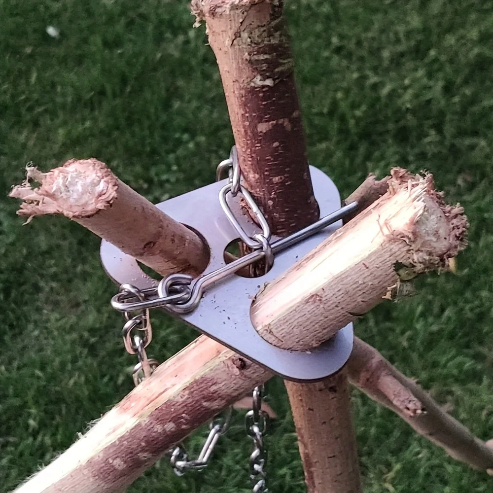 Outdoor BBQ Tripod Portable De - Camping Hanging Cooking Pot ulasan dan harga