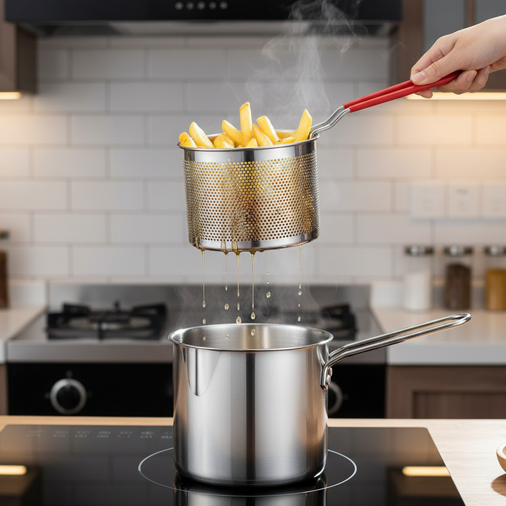 Stainless Steel Deep Frying Po - Camping Cooking Tool Set ulasan dan harga