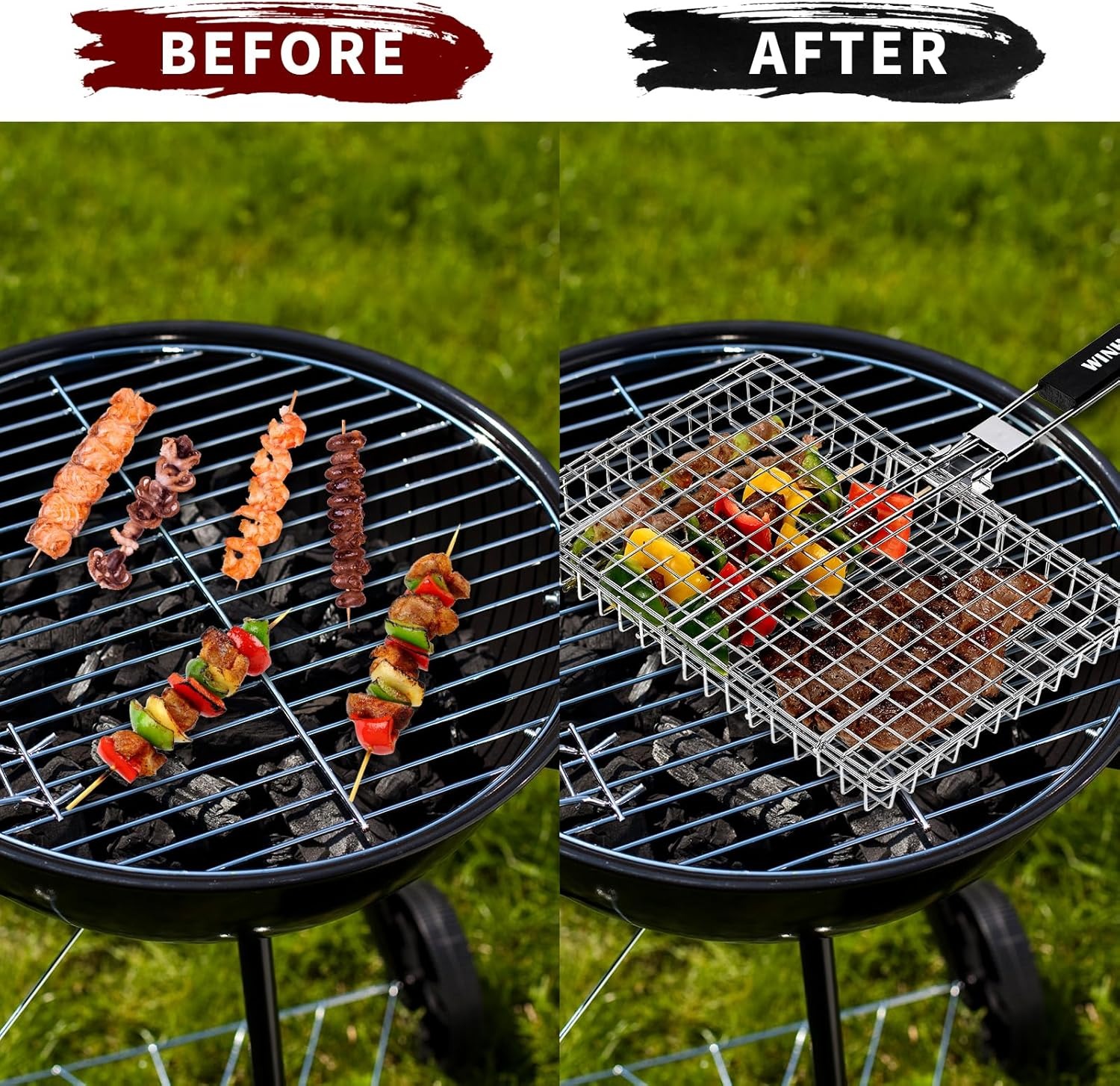 Grill Basket Set, Fish Barbecu - Camping Cooking Vegetables ulasan dan harga
