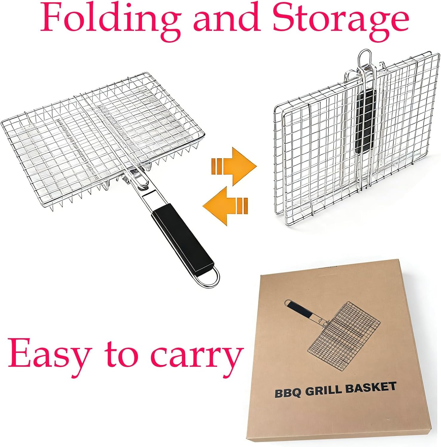 Grill Basket Set, Fish Barbecu - Camping Cooking Vegetables ulasan dan harga