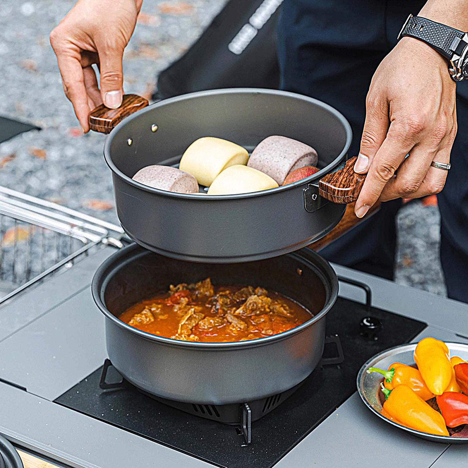 Backpacking Pot Double-Layer W - Camping Double Cooking Stove ulasan dan harga