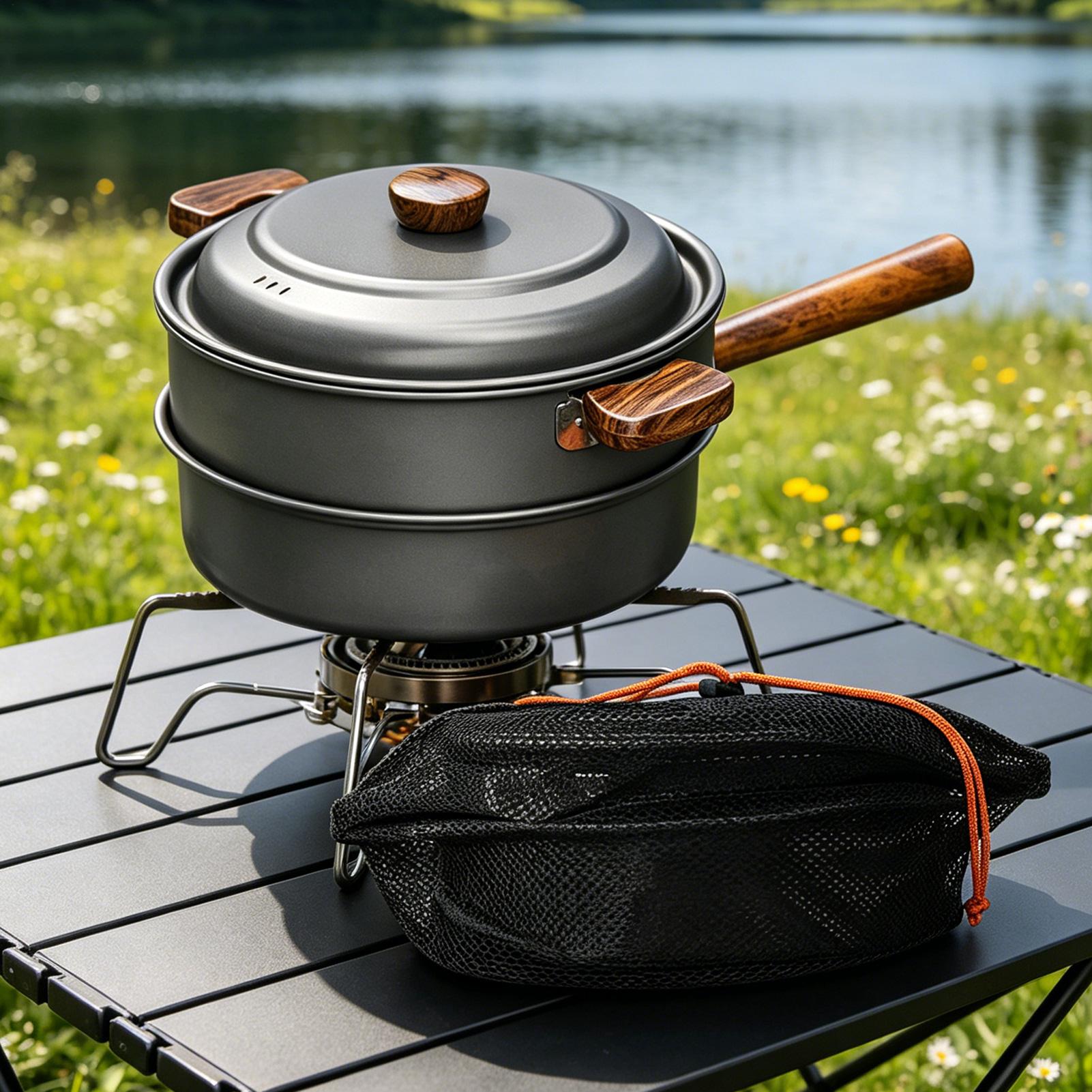 Backpacking Pot Double-Layer W - Camping Double Cooking Stove ulasan dan harga