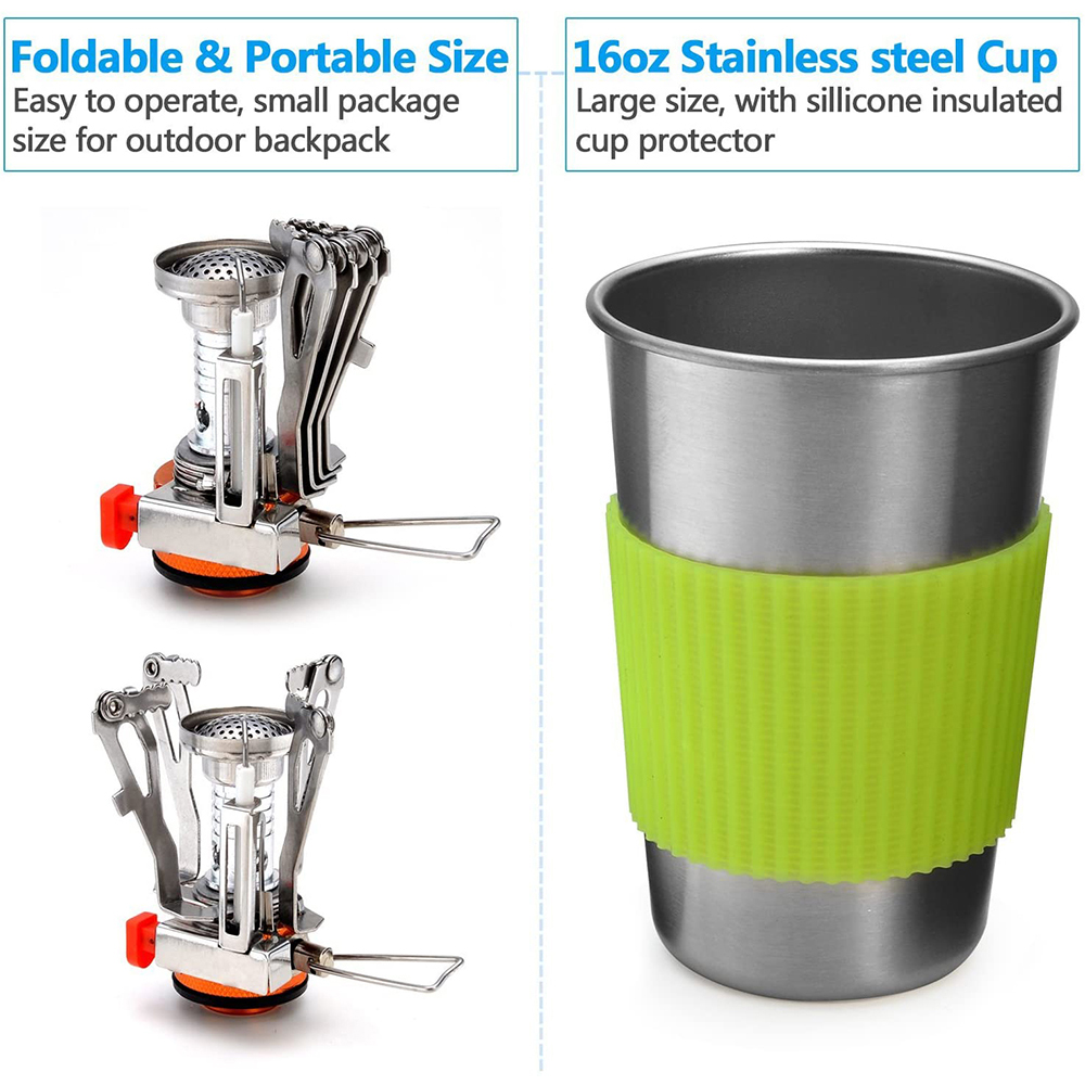 Camping Cookware Kit with Stov - Camping Cooking Utensil Bag ulasan dan harga