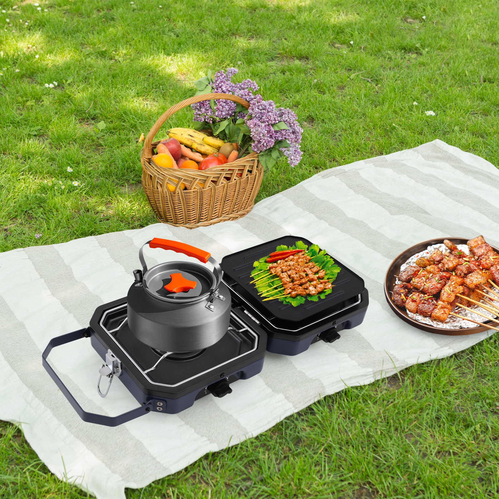 Camping Stove with Grill Pan,  - Camping Cooking Cupboard ulasan dan harga
