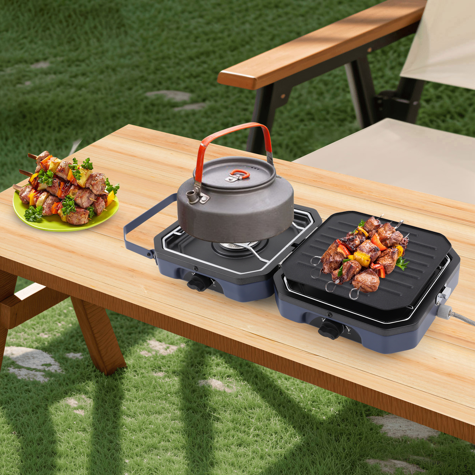 Camping Stove with Grill Pan,  - Camping Cooking Cupboard ulasan dan harga